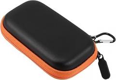 SSD External Hard Drive Case Portable Hard Drive Storage Box with Cable Organizer Travel Protective Carrying Case for Electronics Orange Zipper