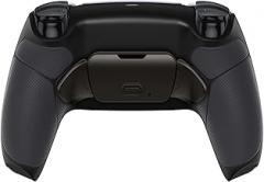 eXtremeRate Black Real Metal Buttons (RMB) Ver. RISE Remap Kit for PS5 Controller BDM-030 040 050 with Black Rubberized Grip Back Shell, Upgraded Programable Back Buttons Attachment for PS5 Controller