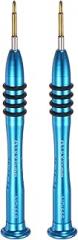 HARFINGTON 2pcs Precision Phillips Screwdriver 1.8x25mm Magnetic Cross Head Mini Pen Style Screw Driver with Aluminum Non-slip Handle for Eyeglasses Watch Laptop Electronic, Blue