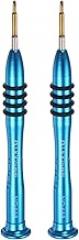 HARFINGTON 2pcs Precision Phillips Screwdriver 1.8x25mm Magnetic Cross Head Mini Pen Style Screw Driver with Aluminum Non-slip Handle for Eyeglasses Watch Laptop Electronic, Blue