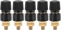 5Pcs Brass Binding Post Plated | M8 Inverter Terminal for Electronic Instruments/Automobiles/Solar Cells | Extended Use & Interference Reduction