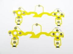 2X Conductive Film Keypad Flex Cable Buttons Ribbon PCB Circuit Board Replacement Compatible with Sony Play Station 4 PS4 Dualshock 4 Pro Slim Controller (JDS-001/011) Yellow