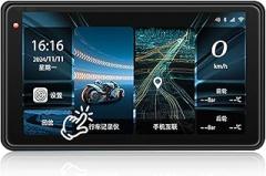 Motorcycle GPS Navigation Screen with 1080P Dash Cam Front and Rear 5in IP68 Waterproof Touchscreen Bluetooth Audio Receiver Support Wireless Wifi Hands-free Calling Tire Pressure Monitoring