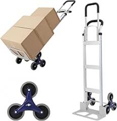 Hand Truck 650 lb Capacity, 2 in 1 Aluminum Stair Climbing Cart with Triangle Wheels, Heavy Duty Convertible Hand Truck Dolly with Dual Handles for Moving, Warehouse, Shopping