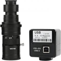 5.0MP USB Video Camera Electronic Digital Eyepiece Microscope Exemption Driver Measurement Software High Resolution(with 200x Lens)