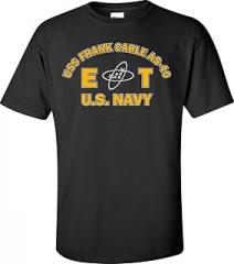 MilitaryBest USS Frank Cable AS-40 Rate ET Electronics Technician T-Shirt Black