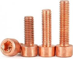 (5pcs) T2 Purple Copper Socket Head Cap Screws, M6x12mm, for Fasteners Maintenance Copper Electronic workbenches Mechanical Shafts.