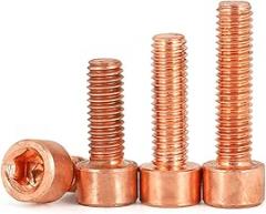 (5pcs) T2 Purple Copper Socket Head Cap Screws, M6x12mm, for Fasteners Maintenance Copper Electronic workbenches Mechanical Shafts.