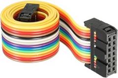 DMiotech 1 Pack 14 Pins Flat IDC Rainbow Ribbon Cable 43cm 2.54mm Pitch Breadboard Jumper Wires Type-A for Cameras Laptops Electronic Projects