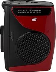 GPX Portable Cassette Player, Compatible With Headphone, 3.54 x 1.57 x 4.72 Inches, Requires 2 AA Batteries - Not Included, Red/Black (CAS337B) Black/Red