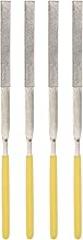 uxcell Diamond Needle Files, 3mm x 140mm Flat Type File Handles Hand Tool for Metal Wood Stone Marble 4pcs