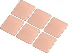 MECCANIXITY Heatsink Copper Sheet Shim 15mm x 15mm x 0.5mm Thermal Conductive Heat Sink for Electronic Chip Cooling Pack of 6