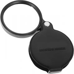 TEHAUX Handheld Folding Magnifier 60mm 10x Portable Magnifying Glass for Reading Books and Outdoor Use, Lightweight Visual Aid for Elderly and Daily Activities
