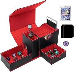 Aboiled Card Storage Box with Window - Extra-Large Capacity 1000+ Cards, Includes Dice Isolation Card Dividers - Eco-Friendly Portable Design Gamers Collectors