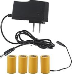 6V LR14 C Dummy Battery C Size Battery Eliminators Cable Replace 4Pcs 1.5V C Batteries for LED Light Electronic Toy