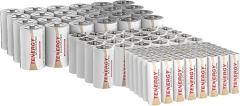 Tenergy 96 Pack 1.5V Alkaline Battery Bundle, 24 Pack D Cell Batteries, 24 Pack C Cell Batteries, 48 Pack AA Non-Rechargeable Batteries, for Clocks, Remotes, Toys & Electronic Devices