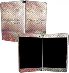 MightySkins Carbon Fiber Skin for Microsoft Surface Duo - Happens for A Reason | Protective, Durable Textured Carbon Fiber Finish | Easy to Apply | Made in The USA