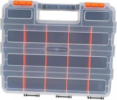 Double-sided Portable Tool Box Small Parts Organizer Plastic Storage Container with Handle 32x27x8cm Electronic Components Classification Case for Craft and Hardware Storage