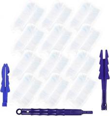 HEMOTON Disposable Household Dusting Duster Set with Short and Long Handles, 20 Replacement Non-Woven Fiber Heads, Fine Fiber Cleaning Tool for Car, Ceiling Fan, and Furniture Dust Removal