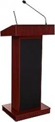 OEF Furnishings CoreSound Podium Series Sound Lectern (No Microphone, AC Powered, Mahogany Finish)