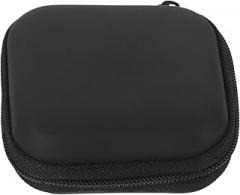 Portable Earbuds Case and Electronics Organizer for Travel, Black Eva Hard Shell Earphone Cord Storage Pouch with Zipper, Compact Charger Case for Wired Earbuds and Accessories