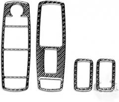 Car Carbon Fiber Accessories Windows Lift Type-A 4pcs Protective Cover Sticker Compatible with Dodge Ram 1500 2009 2010 2011 2012