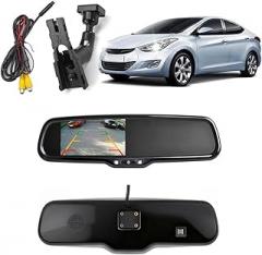 4.3 Inch Car Rearview Mirror Monitor for Hyundai Sonata 9gen (Original car with Electronic Function) 2015-2018 Anti-Glare, Dual Channel Input with RCA Wiring & Custom Bracket