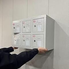 Katzowen Wall/Floor Mounted Phone Locker, Steel Cell Phone Storage Cabinet with Transparent Window, Secure Cabinet for Phones and Small Electronics(6 Slots)