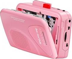 Cassette Player Tape Recorders AM/FM Radio, Portable Tape Player Records Built in Speakers Manual Record - 2AA Battery Or DC 5V Supply with 3.5MM Earphone- Pink