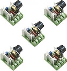 XINGYHENG 5Pcs AC 220V 2000W SCR High Power Electronic Voltage Regulator Module Adjustable Motor Speed Controller Regulation 25A Ultra Small Dimmer with Speed Control Knob
