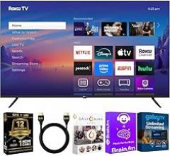 Roku 43-Inch Select Series 4K UHD Smart TV - HDR, Dolby Audio, Compatible with Alexa, Voice Remote, Bluetooth Mode, w/AUX HDMI Cable, CPS 1-Year Protection Plan + Streaming kit