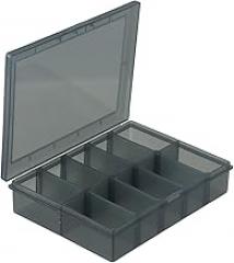 Plastic Tool Storage Box, Tool Organizer with Dividers for Screws and Fasteners, Removable Divider Grid Case for Small Parts, Electronic Components, Drill Bits(A)