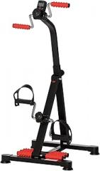 Soozier Pedal Exerciser, Hand Arm Knee and Leg Exercise Machine for Seniors, Height-Adjustable, with LCD Display and Foot Massage Roller