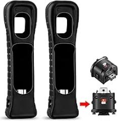 2 Motion Plus Adapter and Case for Nintendo Wii Remote Controller, Sensor Accelerator Replacement for Wii Motion Plus Adapter (Black)