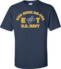 Generic USS Buck DD-761 Rate ET Electronics Technician T-Shirt