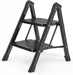 2/3/4/5 Step Ladder, Aluminum Folding Step Stool with Convenient Retractable Handgrip, Lightweight Step Ladder with Anti-Slip Sturdy Pedal for Home, Kitchen and Office,330 Lbs Capacity (Color : Gold