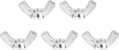 uxcell M5x0.8mm Wing Nut 5 Pcs, Carbon Steel Butterfly Wing Nuts Fasteners Parts Hand Twist Tighten Wing Nuts for Machinery Electronic Equipment DIY, White