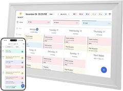 Sanpyl 15.6 In Wall Planner Digital Calendar Chore Chart, Smart WiFi 1080P HD Touchscreen Interactive Display for Family Schedules, 64GB Electronic Picture Frame (US)