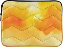 Laptop Sleeve Quilted Portable Electronic Device Cover Orange Yellow Watercolor Carrying Cases Computer Bags