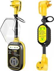 EyGde 30 Amp to 50 Amp RV Adapter with Surge Protector Waterproof+50 Amp to 30 Amp RV Adapter, Patented 4200Joules Electrical Adapter with Surge Protector