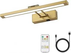 Wireless Picture Light Battery Operated with Remote LED Art Lights for Paintings Rechargeable Dimmable 15.7