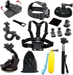 POPETPOP Sports Camera Accessory Kit with Chest Strap Wrist Strap and Floating Holder for Goprohero Cameras for Outdoor Activities Like Surfing Biking and Kayaking