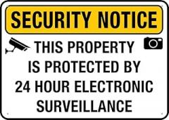 This Property is Protected by 24 Hour Electronic Surveillance Metal Sign 8