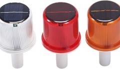 Solar Powered Waterproof LED Warning Strobe Light Signal Ship Flashing Tower Crane Traffic Construction Night Ship Strobe Light(Yellow)