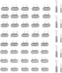 Quartz Crystal Resonator, 50pcs 10Value 32.768KHz -24MHz DIY Quartz Crystal Oscillator Assorted Kit Set Electronic Components Set Crystal Resonator
