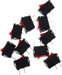 10pcs Compact Rocker Boat Shape Off Toggle Control for Electronic Devices and Projects Solid No Wires