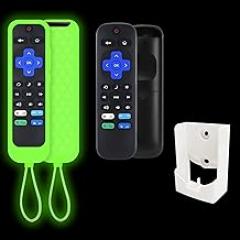 (2+1+1 Pack) Replacement Remote Fit Roku TV No Setup with Blue Soft Protective Silicone Cover & Mount Holder Compatible with TCL/Hisense/Onn/Sharp/Element/Philips Roku Smart TV