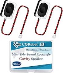 CQRobot 2 Pieces/1 Pair 35 mm * 25 mm * 6.8 mm Side Sound 4 Ohm 2 Watt / 3 Watt Rectangle Cavity Speaker, JST-PH 2.0 mm 2-Pin Interface Wire, for Computer Electronic Project Application Components.