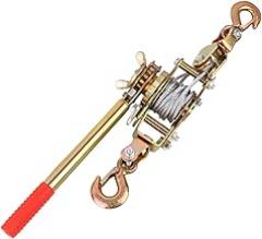 Rope Tensioner Double Hook Tensioner Heavy Duty Manual Hand Crank Winch Ratchet Pulley for Farm Fence Construction Car Cargo, 2