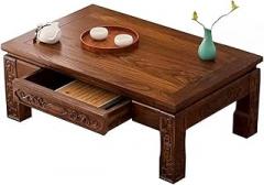 Floor Table Low Coffee Tables with Drawer Wooden Meditation Table Accent Tables for Small Spaces Balcony Beautiful